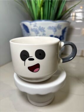 We Bare Bears Panda Ceramic MINISO Cartoon Network Official Kawaii Stackable Cup